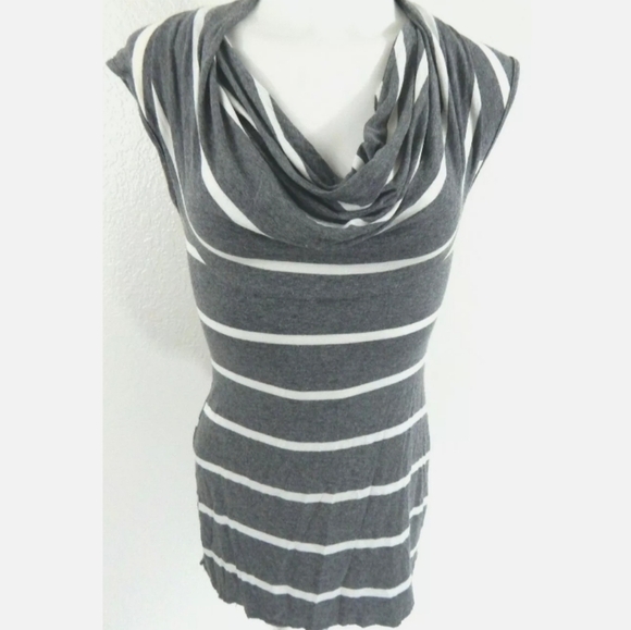 Bailey 44 Gray Striped Cowl Neck Top - Picture 1 of 3